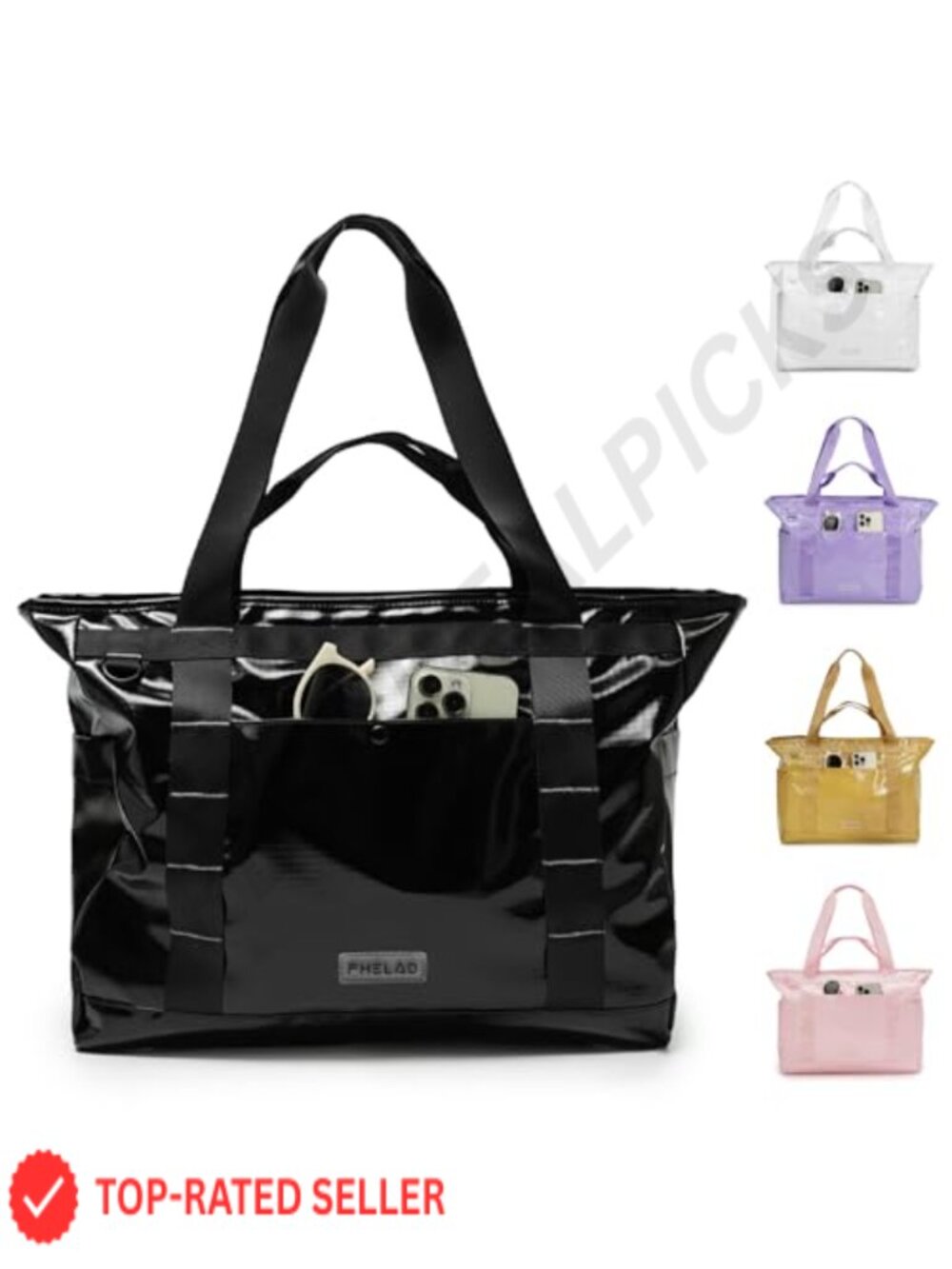 Glossy Y2K Work Tote Bag for Women, 25L Waterproof Laptop Bag